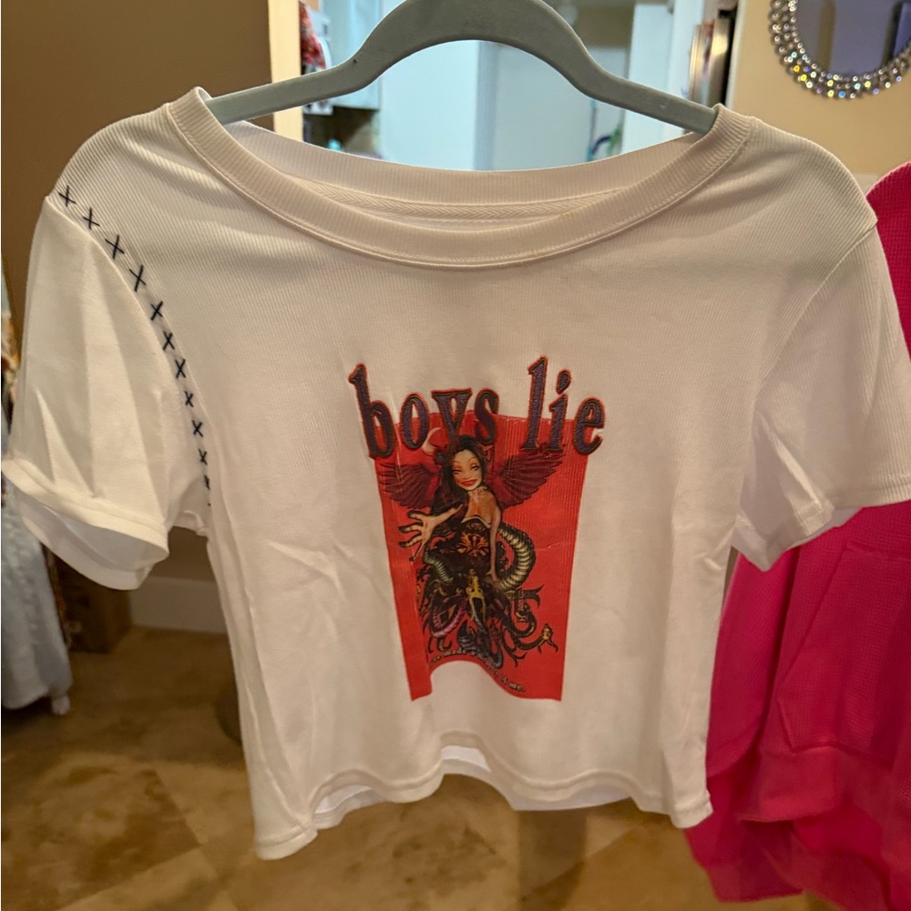 Boys Lie White Graphic Tee NWT